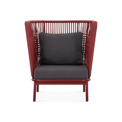 Sorbet - Fauteuil à dossier haut extérieur en corde