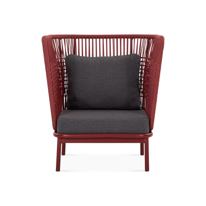 Sorbet - Fauteuil à dossier haut extérieur en corde