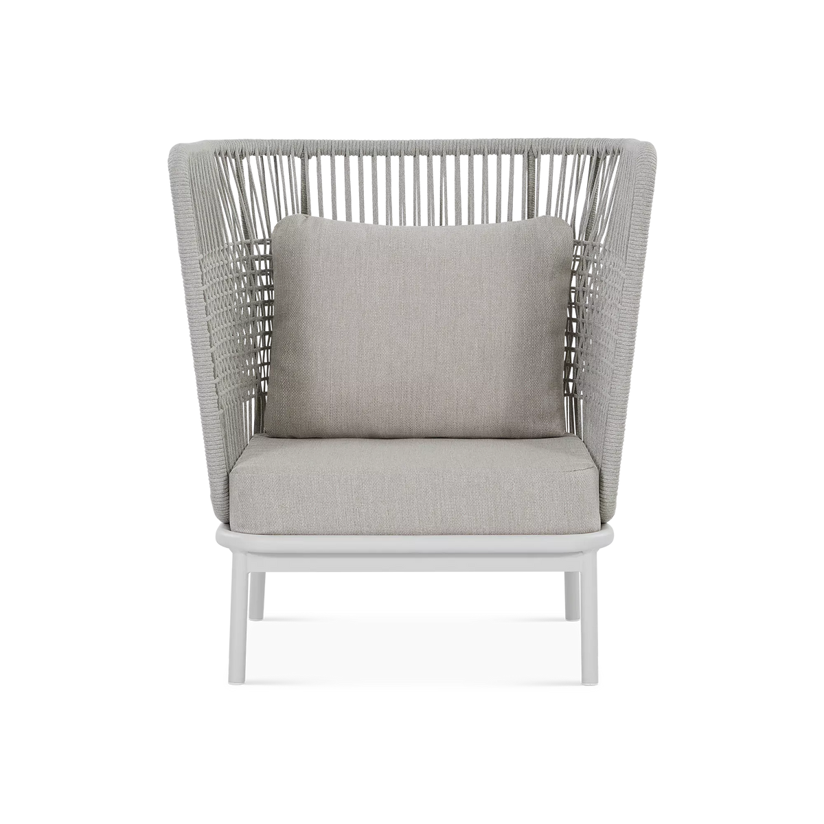 Sorbet - Fauteuil à dossier haut extérieur en corde