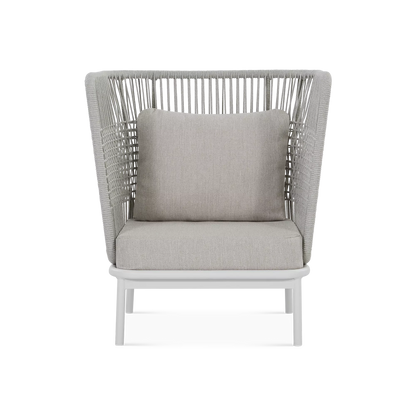 Sorbet - Fauteuil à dossier haut extérieur en corde
