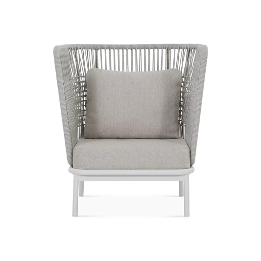 Sorbet - Fauteuil à dossier haut extérieur en corde