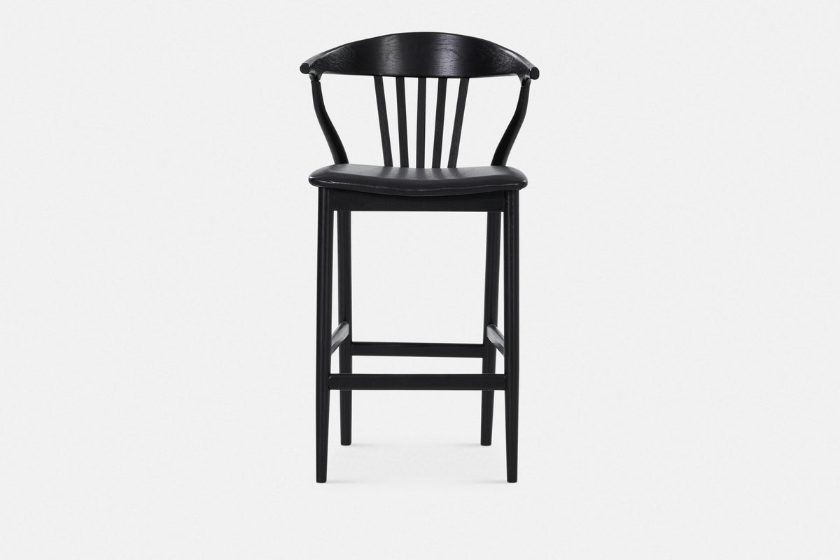 Nordic - Tabouret en chêne et tissu naturel