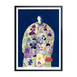 Pansy Coat - Impression avec cadre en bois noir