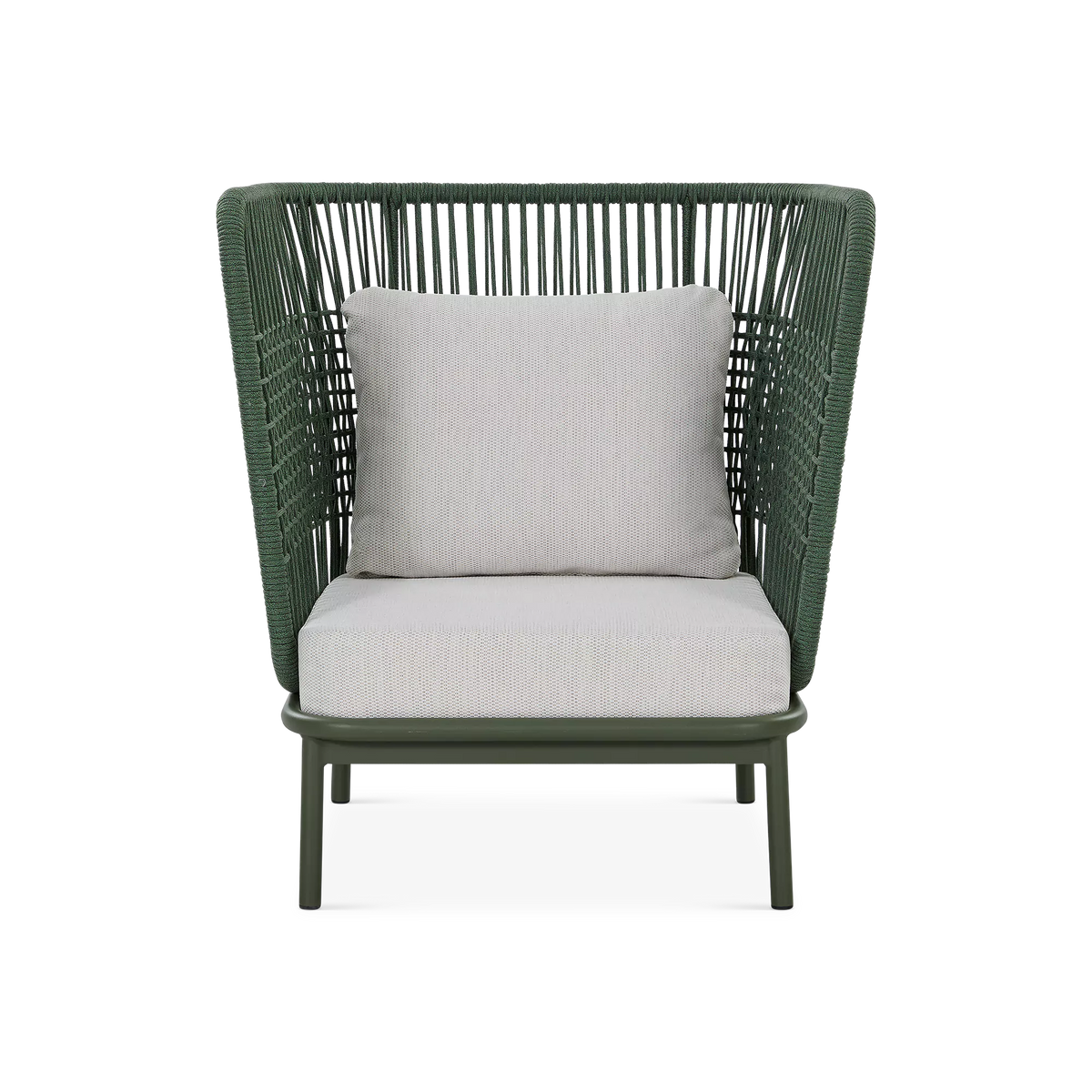 Sorbet - Fauteuil à dossier haut extérieur en corde