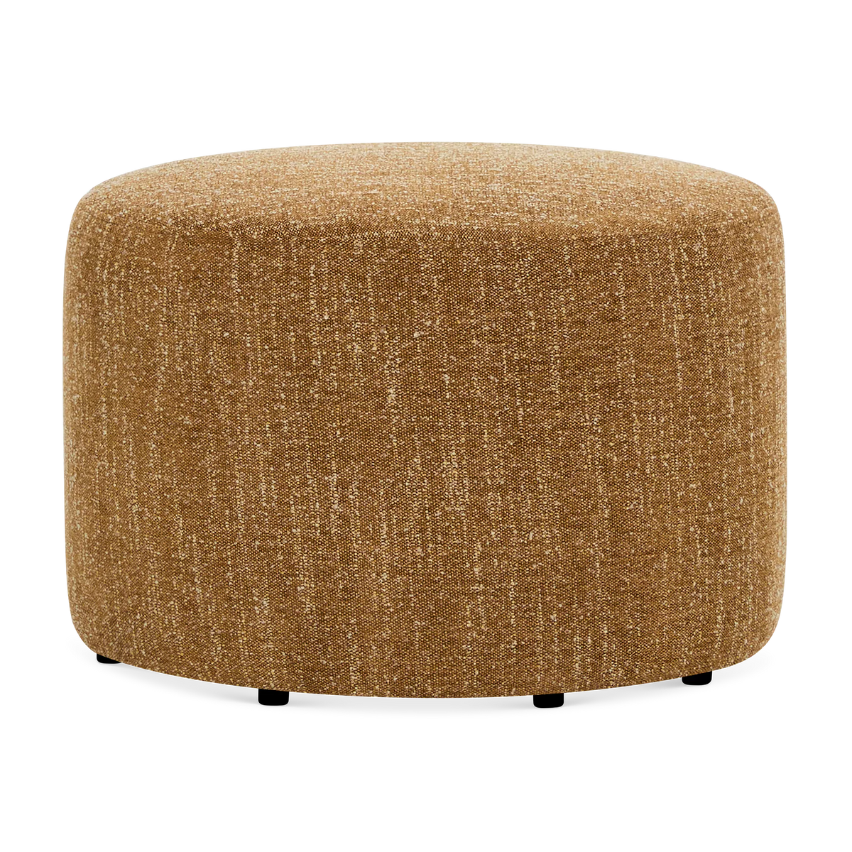 Caramel - pouf rond en tissu jaune 