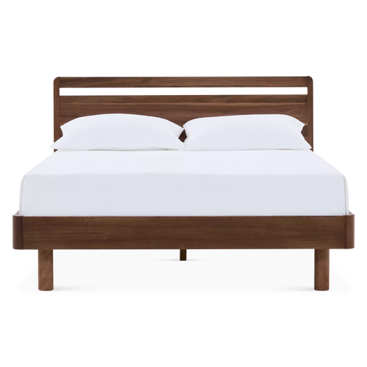 Vista - Smoked Walnut Wood Bed by Mobican