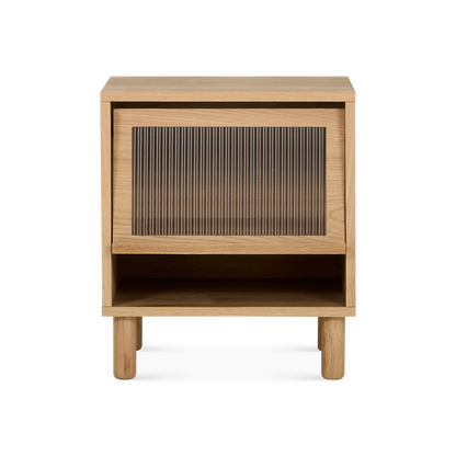 Sami - Oak Nightstand with Glass Door