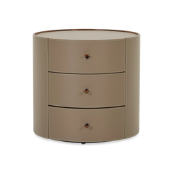Neri - 3-drawer Leather Nightstand