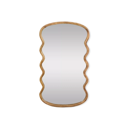 Wavy - miroir en bois de manguier ondulé