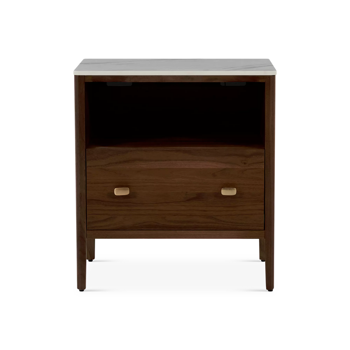 Zara - Smoked Walnut Wood Nightstand by Mobican
