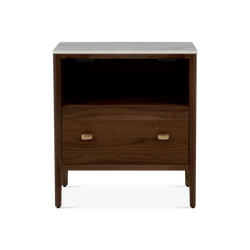 Zara - Smoked Walnut Wood Nightstand by Mobican