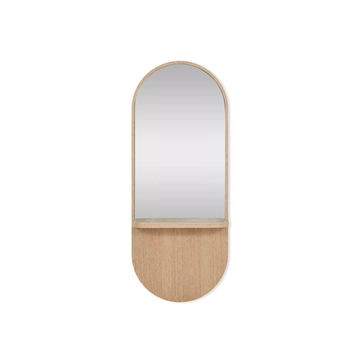 Robin - Grand miroir en bois et travertin