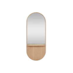 Robin - Grand miroir en bois et travertin