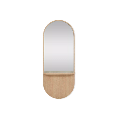 Robin - Grand miroir en bois et travertin