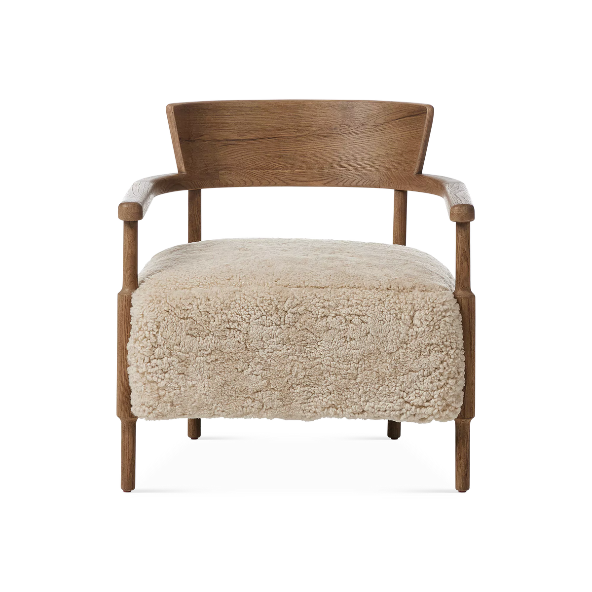 Bennett - Fauteuil en chêne massif et peau lainée par Four Hands