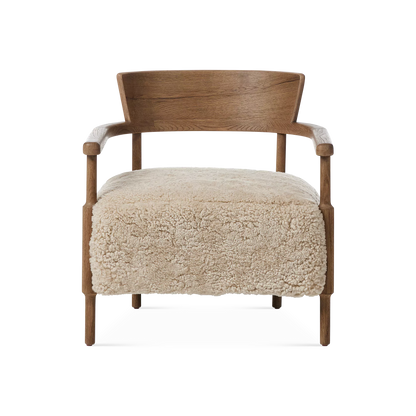 Bennett - Fauteuil en chêne massif et peau lainée par Four Hands