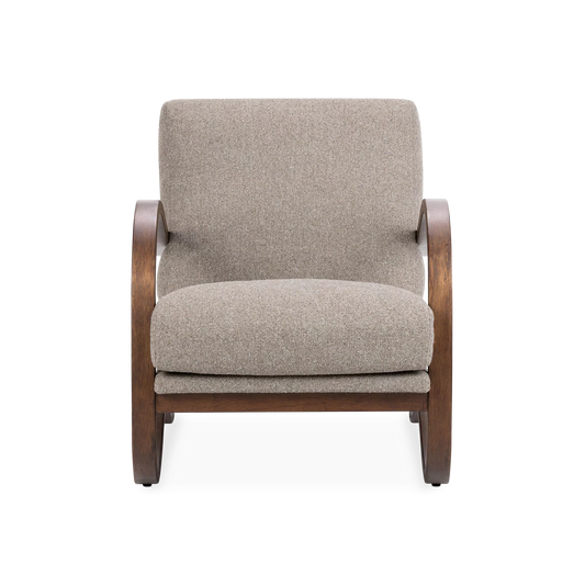 Paxon - Fauteuil placage en bois et tissu par Four Hands | Maison Corbeil