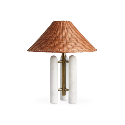 Medici - Marble and Rattan Table Lamp by Four Hands