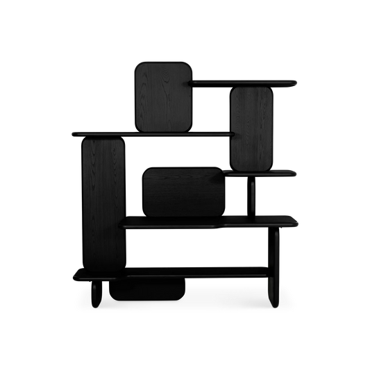 Bologna - Modern Black Wood Bookcase