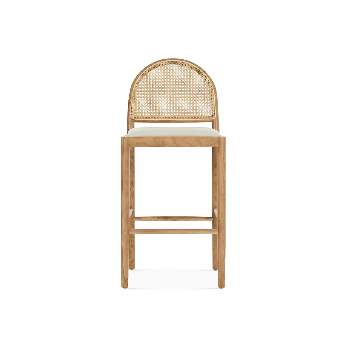 Kara - Natural Wood and Wicker Stool