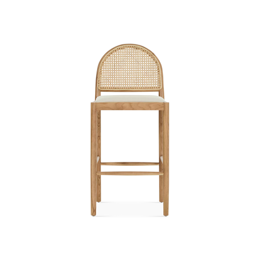 Kara - Tabouret en bois et cannage
