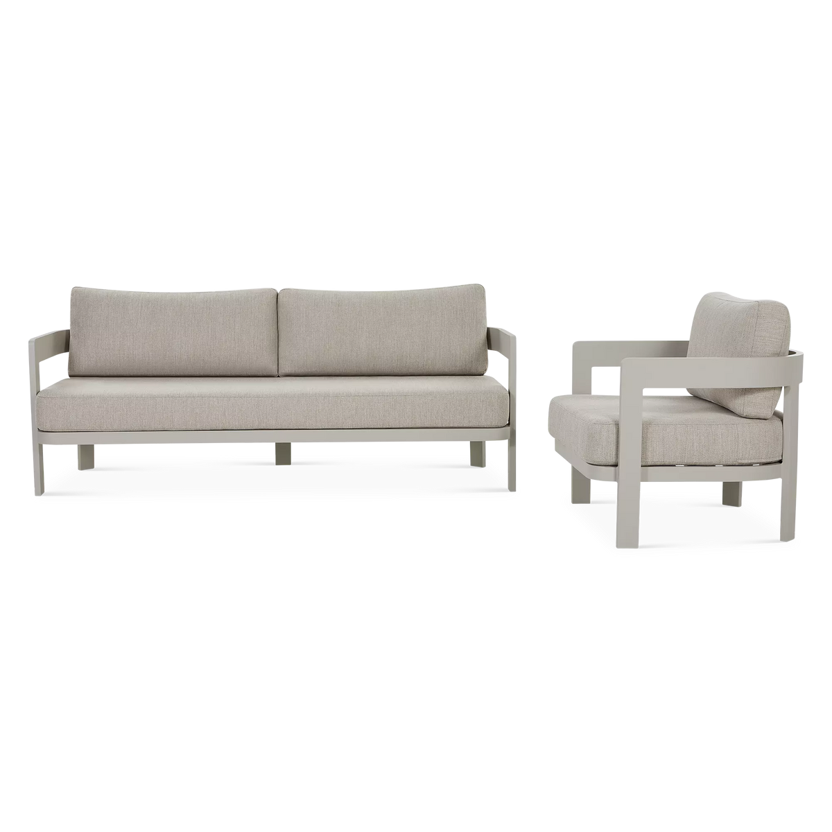 Coconut - Ensemble Canapé et fauteuil extérieur en aluminium