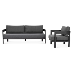 Coconut - Ensemble Canapé et fauteuil extérieur en aluminium