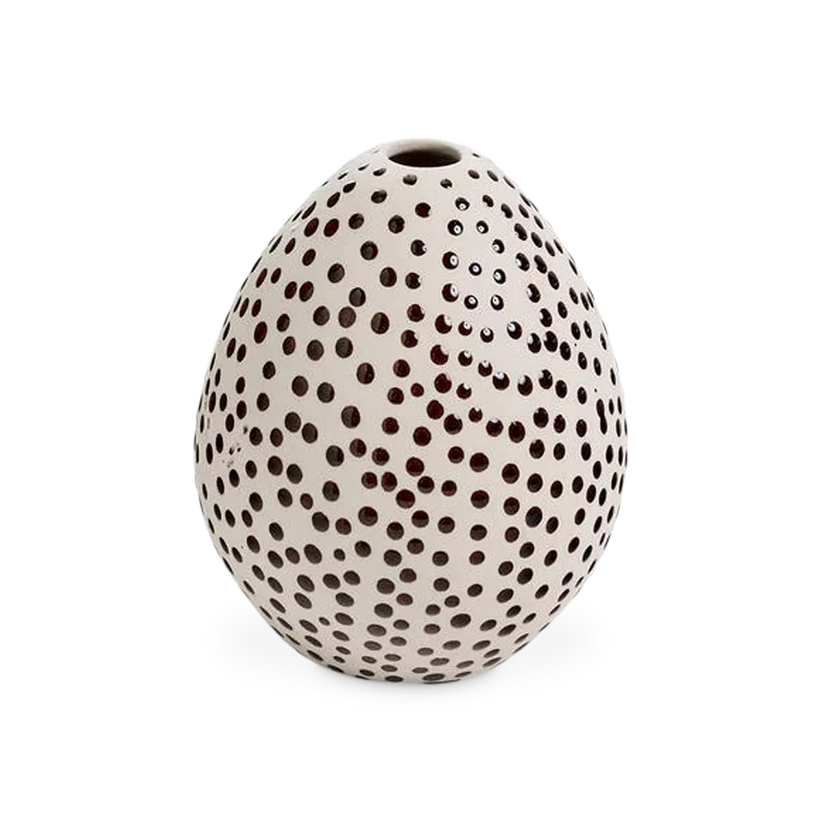 Dots - ivory and brown clay vase
