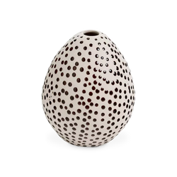Dots - ivory and brown clay vase