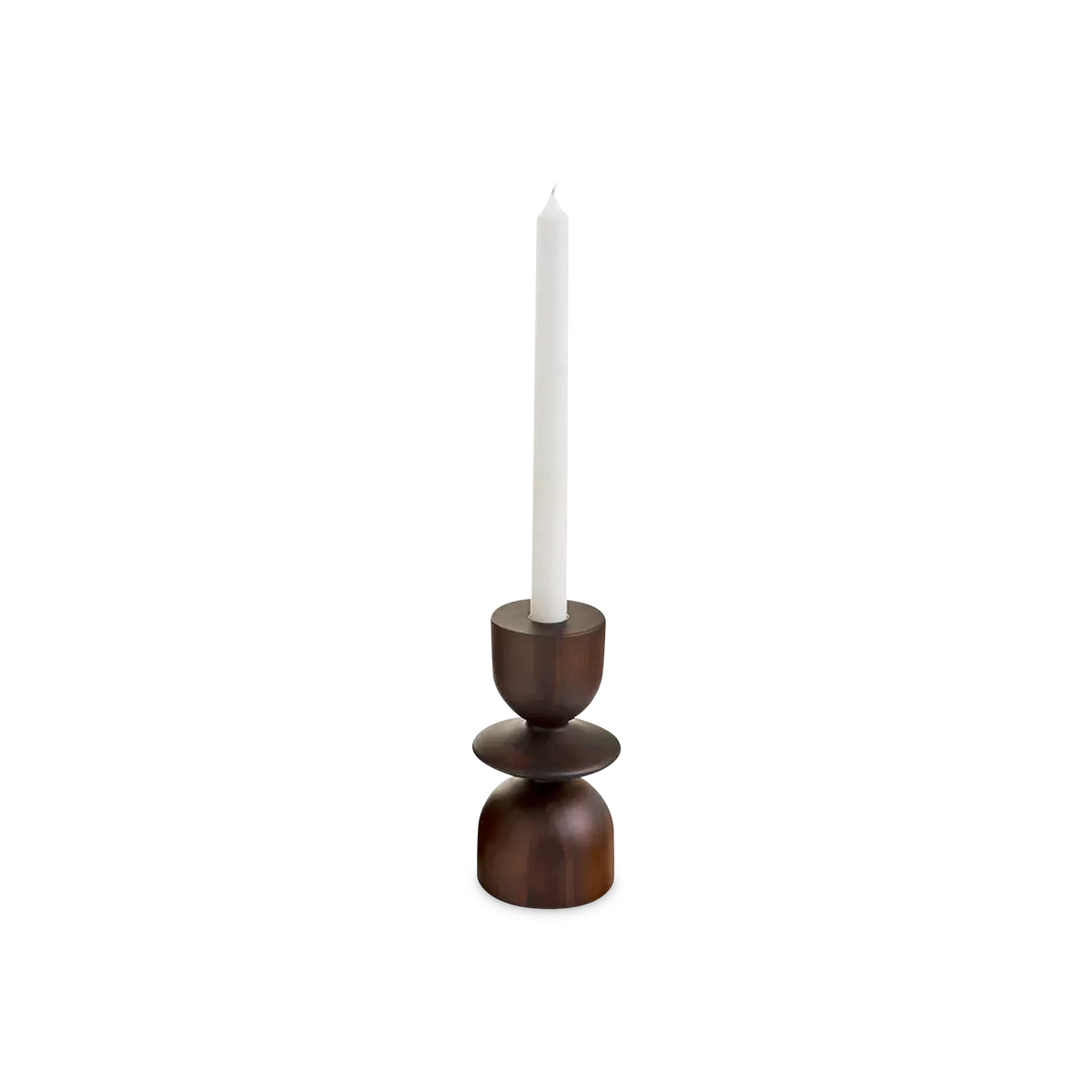 Lake - dark wood candleholder