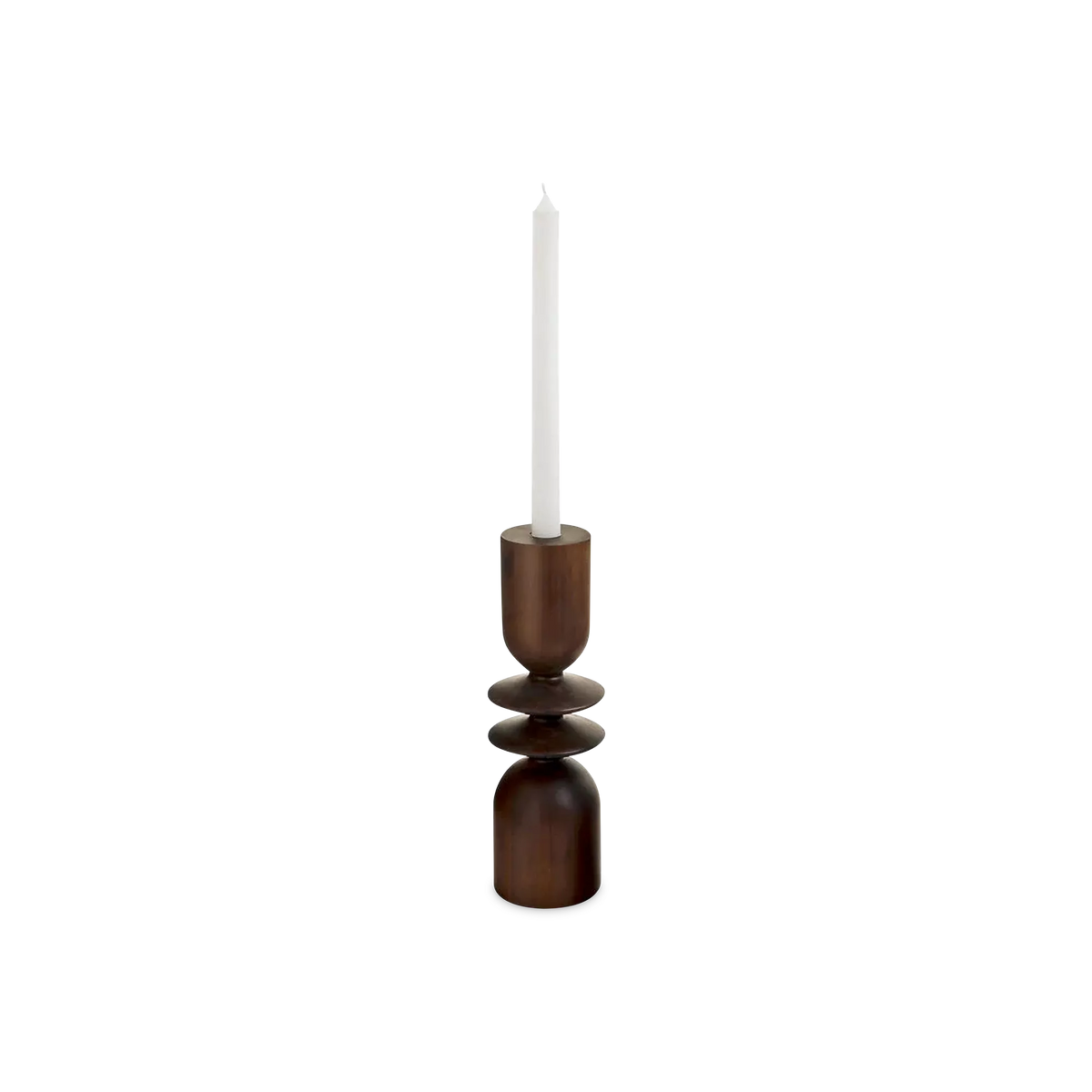 Lake - dark wood candleholder