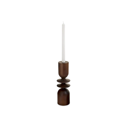 Lake - dark wood candleholder