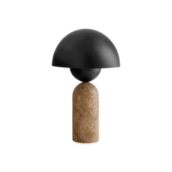 Euclide - travertine and metal table lamp