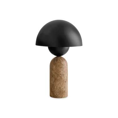 Euclide - travertine and metal table lamp