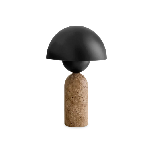 Euclide - travertine and metal table lamp
