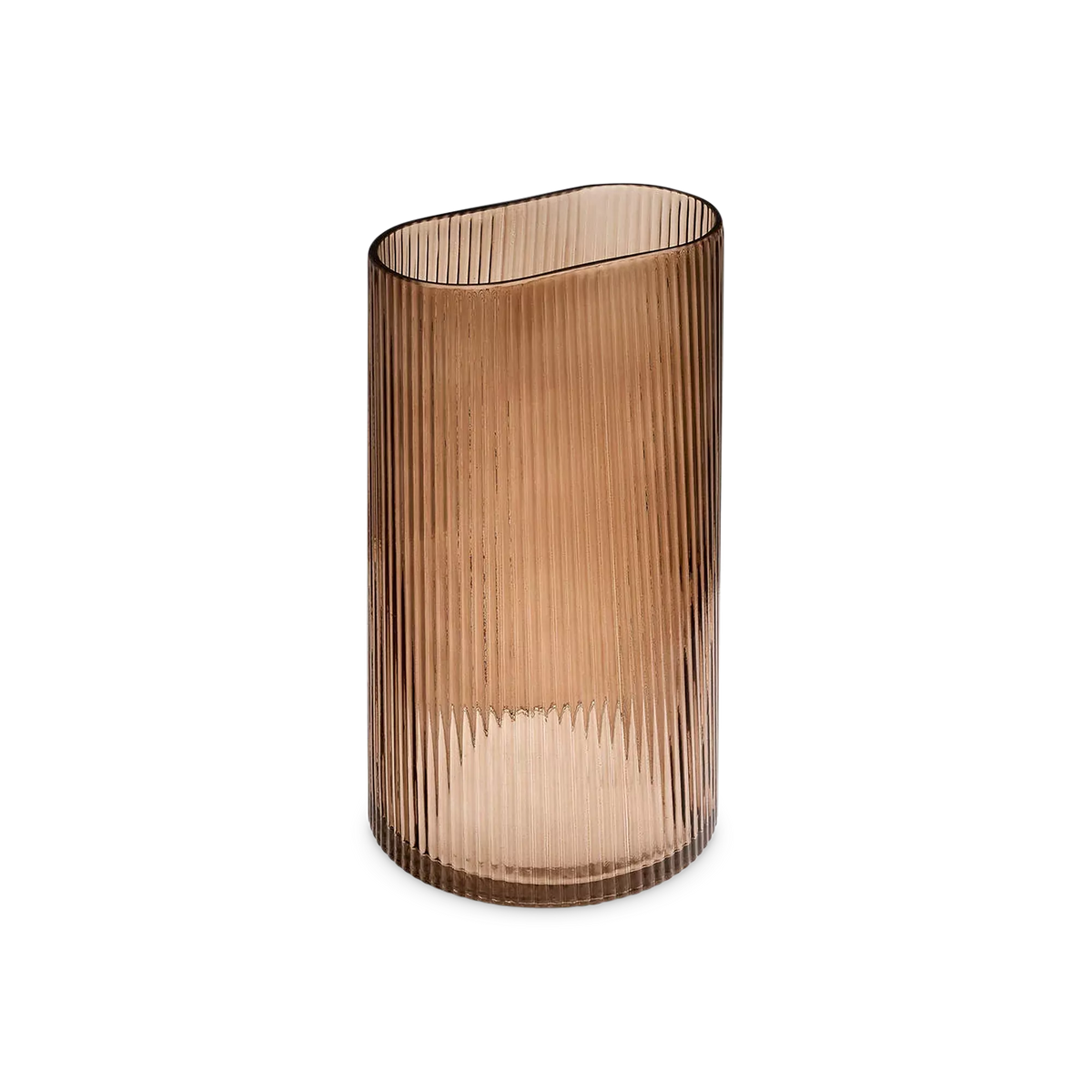 Iris - decorative vase in textured brown glass