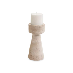 Mantra - travertine-effect candleholder
