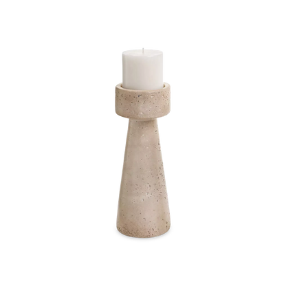 Mantra - travertine-effect candleholder