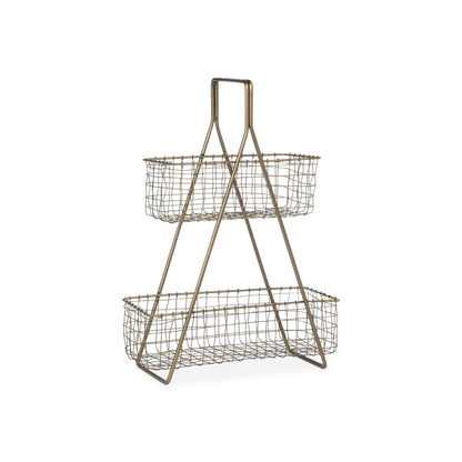 Network III - metal standing frame with 2 baskets