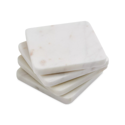 Neve - set of 4 white marble coasters