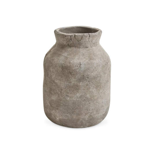 Éther - vase déco en terre cuite grise