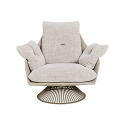 Gloss - Swivel Leather Armchair by Gamma
