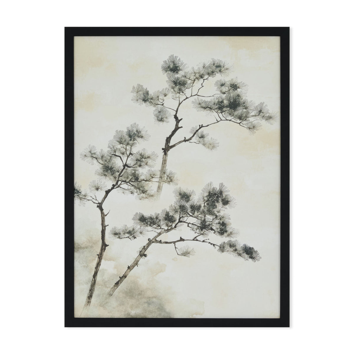 Misty Pines - print with black frame