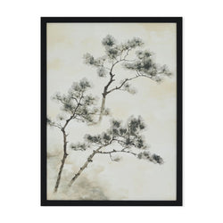Misty Pines - print with black frame