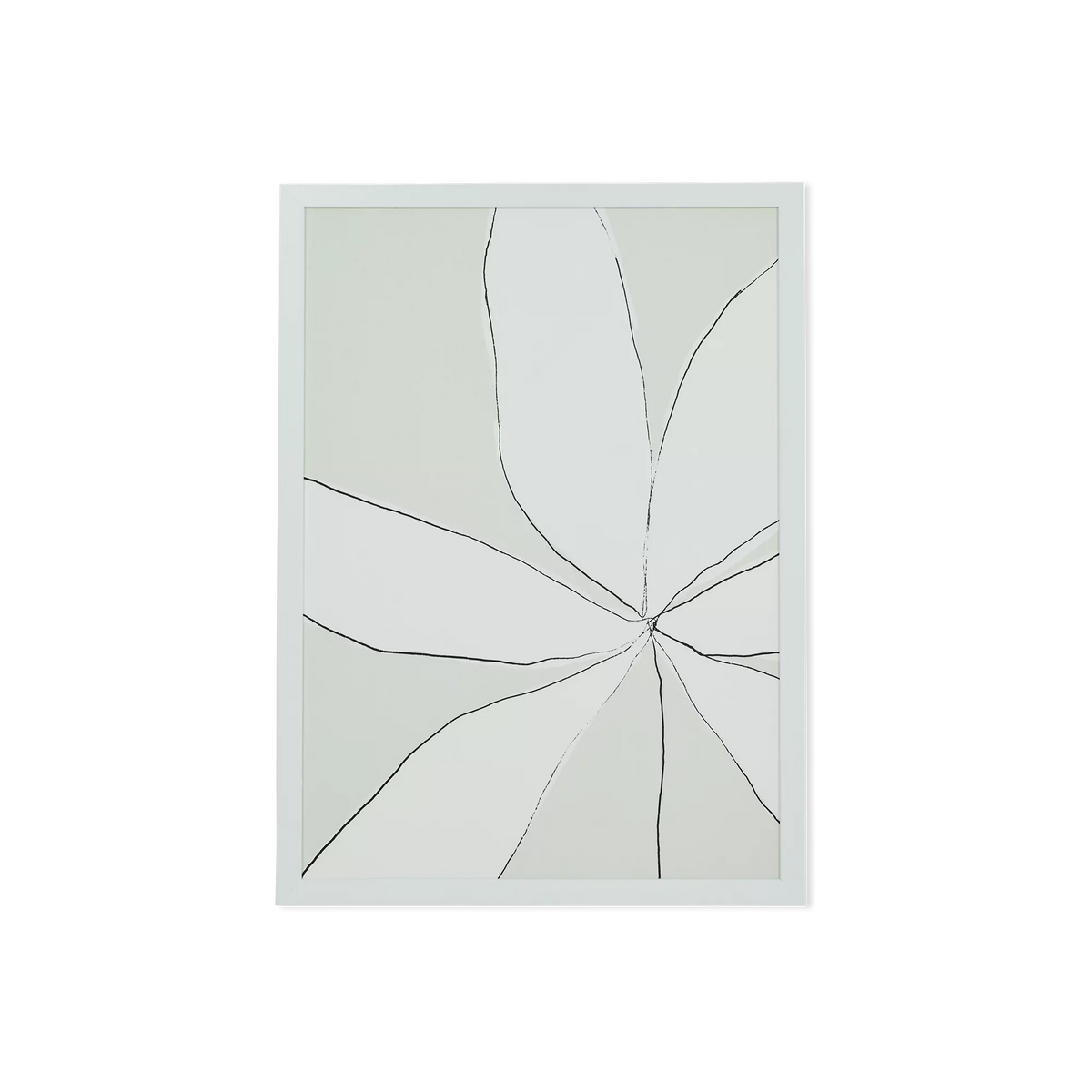 Floral - linen flower artwork in a white frame