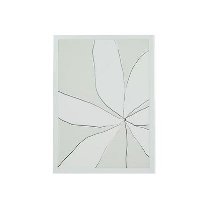 Floral - linen flower artwork in a white frame