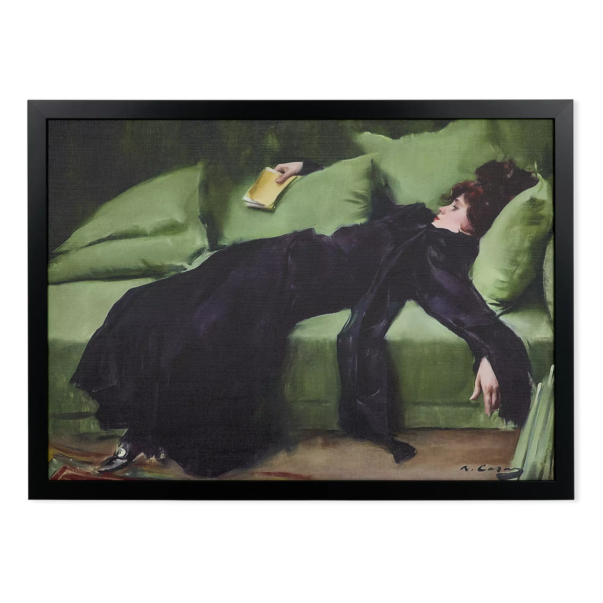 Lady - figurative artwork with black frame