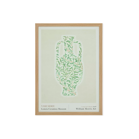 Vase - stylized vase artwork with natural wood frame