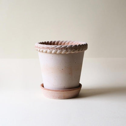 Emilia - pot toscan avec rebord en corde style antique