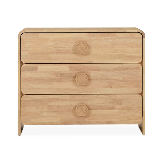 Noemi - 3-Drawer Walnut Wood Dresser